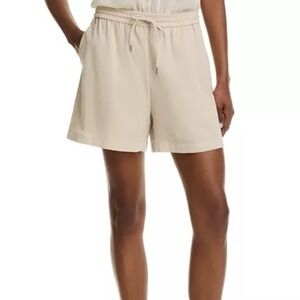 Theory Women's Small Beige Precision‎ Ponte Pull-On Shorts Drawstring NWT $175
